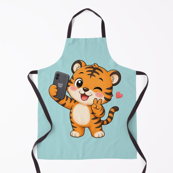 Item preview, Cute Winking Tiger Cub Taking Selfie Cartoon designed and sold by Seculinator.