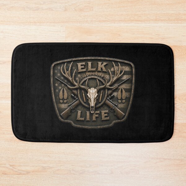 Item preview, Elk Life American Flag Trophy Bull Elk Rifle Hunting Badge Wall Art for Big Game Hunters designed and sold by artistwill.