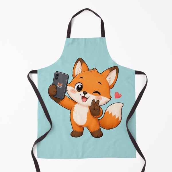 Item preview, Cute Winking Fox Cub Taking Selfie Cartoon designed and sold by Seculinator.