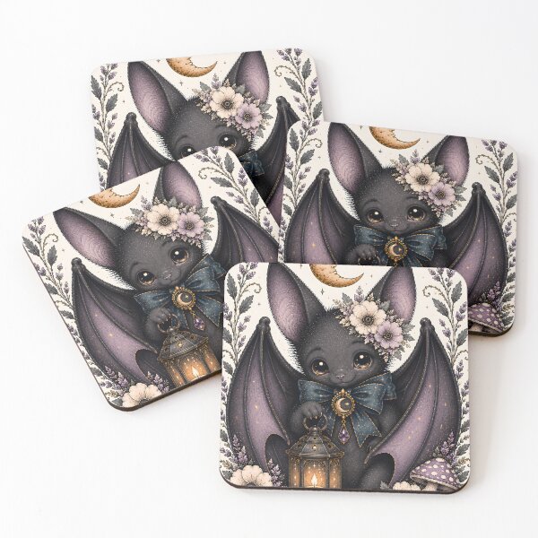 Item preview, Whimsical Gothic Bat Art  designed and sold by Wild Rose Oddities.