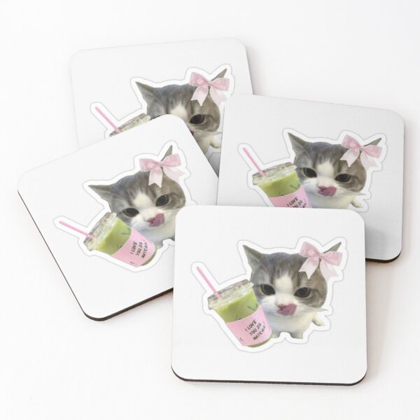 Item preview, Cute Matcha Cat Sticker designed and sold by Maplyx.