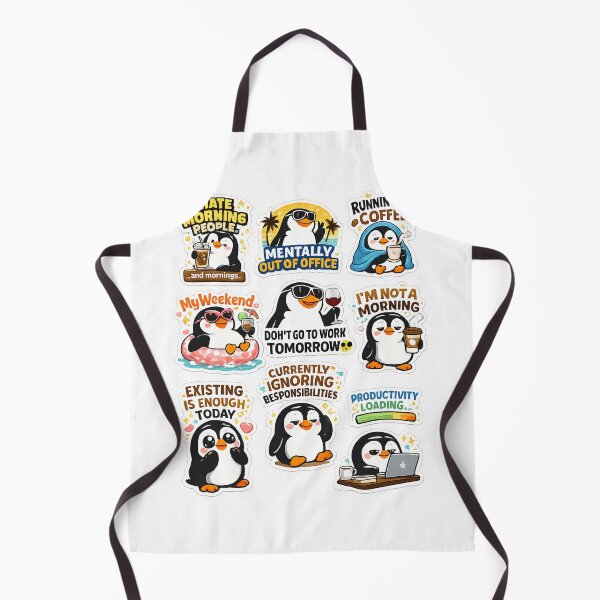 Item preview, Funny Penguin Sticker Pack – Cute Lazy Penguin Memes, Coffee Lover, Work Humor, Productivity Loading, Mentally Out of Office, Waterproof Vinyl Sticker designed and sold by sumodesign.