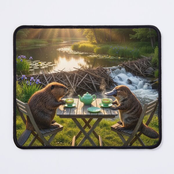 Item preview, Beaver and Platypus Have Idyllic Afternoon Tea designed and sold by Tridentulus.