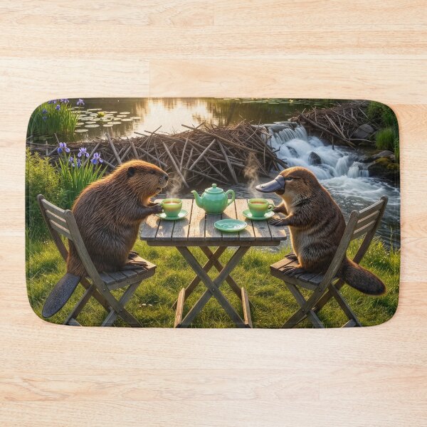 Item preview, Beaver and Platypus Have Idyllic Afternoon Tea designed and sold by Tridentulus.