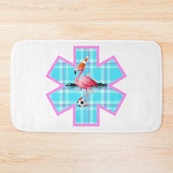 Item preview, City of Miami EMS Star of Life Skyline with Flamingo and Traffic Cone designed and sold by BerlinerKatzen.