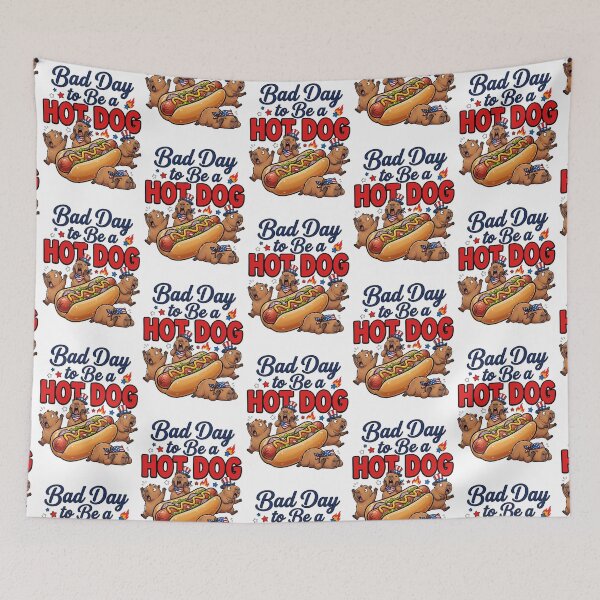 Item preview, Cute Patriotic Capybara With Hot Dog designed and sold by EfiKrios.