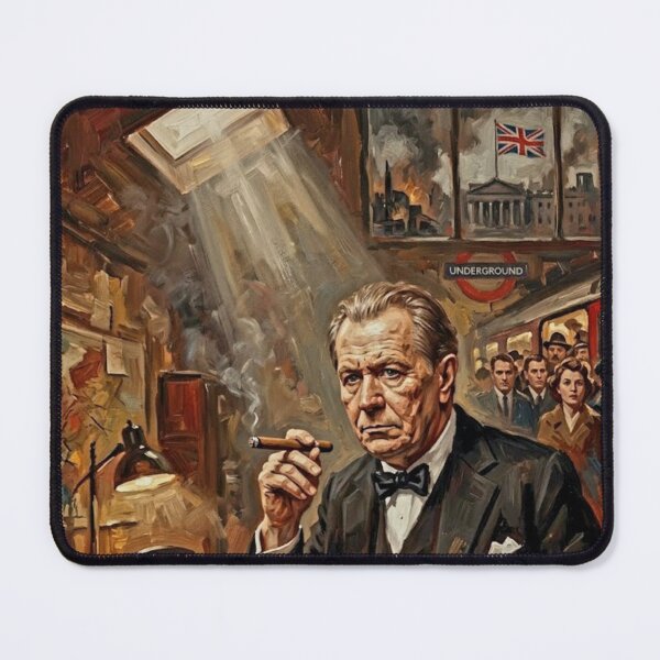 Item preview, Darkest Hour Retro Winston Churchill WWII Drama Tribute Art Movie Poster designed and sold by Art's Diner.