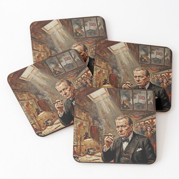 Item preview, Darkest Hour Retro Winston Churchill WWII Drama Tribute Art Movie Poster designed and sold by Art's Diner.