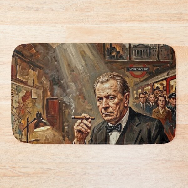 Item preview, Darkest Hour Retro Winston Churchill WWII Drama Tribute Art Movie Poster designed and sold by Art's Diner.