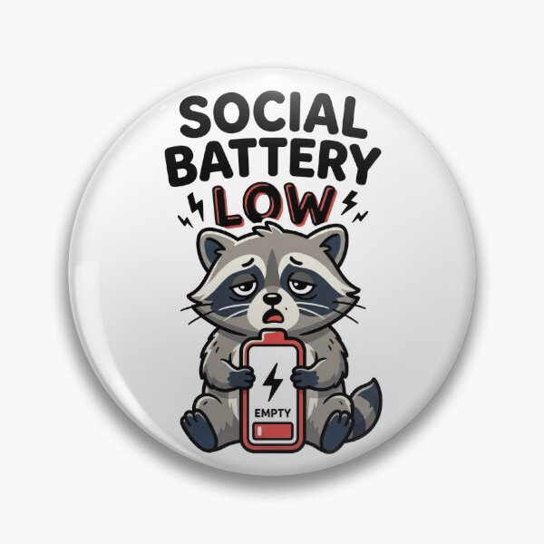 Item preview, Social Battery Low Raccoon Funny Introvert Meme | Cute Burnout Animal Design designed and sold by PlumArtDesign.