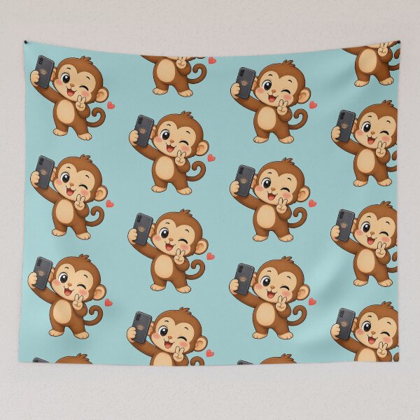 Item preview,  Cute Winking Monkey Taking Selfie Cartoon Illustration designed and sold by Seculinator.