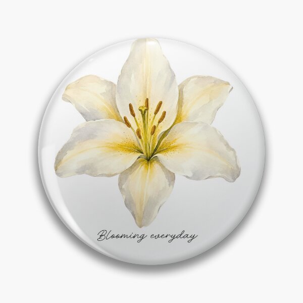 Item preview, Blooming Everyday White Lily Watercolor Floral Design designed and sold by Designnari.