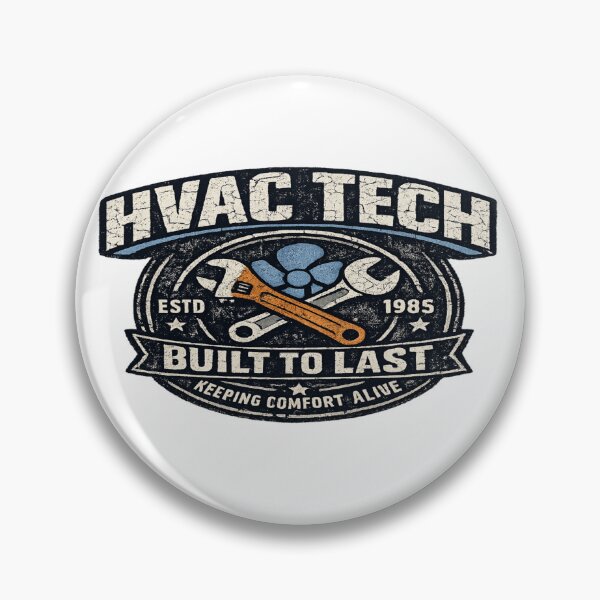 Item preview, HVAC Tech Built to Last - Vintage Heating & Cooling Tradesman Emblem designed and sold by FrozenHeat97.