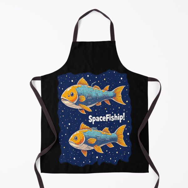Item preview, Two funny sci-fi fish-shaped spaceships in the space "SpaceFiship!" designed and sold by Giulivo Store Graphic.