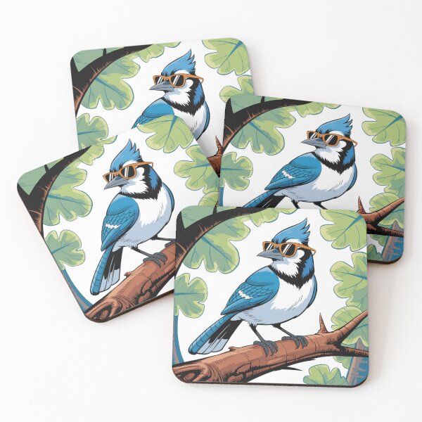 Item preview, Cool Blue Jay Wearing Sunglasses On Branch designed and sold by DariaOltes.