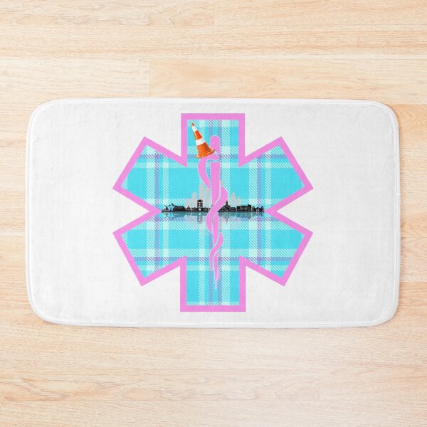 Item preview, City of Miami EMS Star of Life with Traffic Cone on Miami Skyline  designed and sold by BerlinerKatzen.