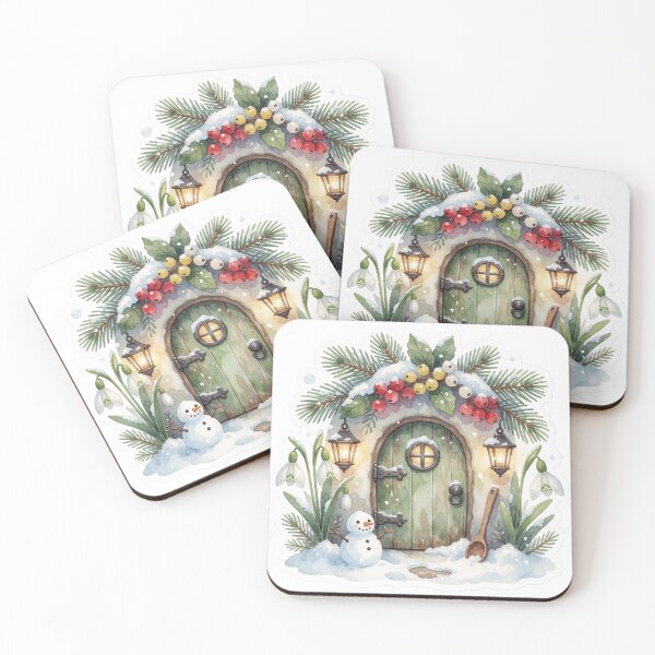 Item preview, Winter Fairy Door Sticker | Christmas Fairy Garden designed and sold by AillustriaAK.