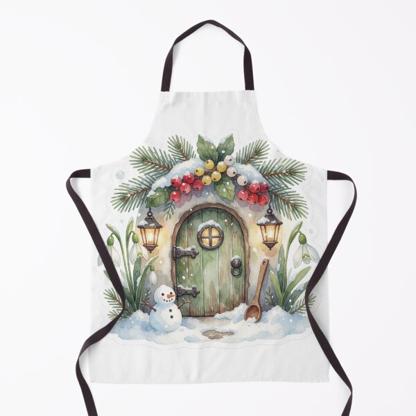Aperçu de l'œuvre Winter Fairy Door Sticker | Christmas Fairy Garden créée et vendue par AillustriaAK.