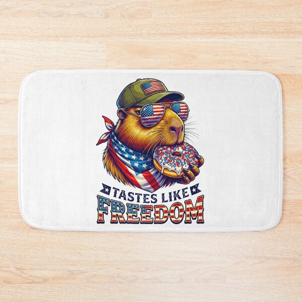Item preview, Patriotic Capybara Eating Donut designed and sold by EfiKrios.