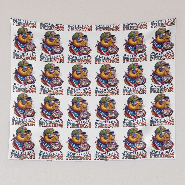 Item preview, Patriotic Capybara Eating Donut designed and sold by EfiKrios.
