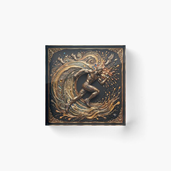Item preview, Golden Sprinter - Mythical Runner & Luxury Palette Knife Sports Art designed and sold by SupernovaNote.
