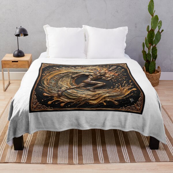 Item preview, Golden Sprinter - Mythical Runner & Luxury Palette Knife Sports Art designed and sold by SupernovaNote.