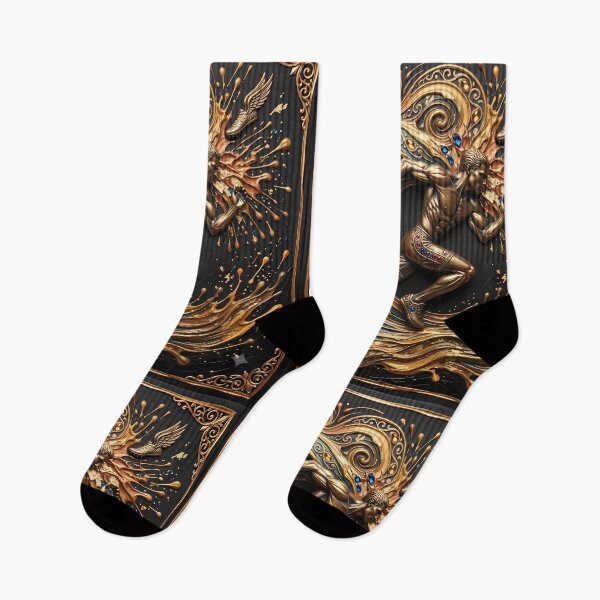 Item preview, Golden Sprinter - Mythical Runner & Luxury Palette Knife Sports Art designed and sold by SupernovaNote.
