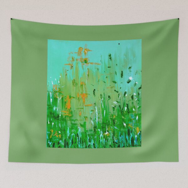 Item preview, Abstract Painting Green Reeds Forest – Oil/Acrylic Texture Modern Nature designed and sold by Ingorgia Studio.