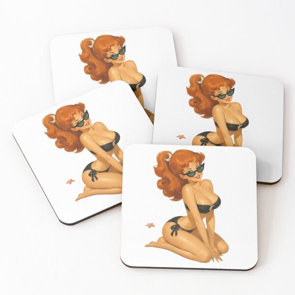 Item preview, Retro Redhead Pinup – Vintage Cartoon Inspired Nerd Art designed and sold by Cosplayvintage.