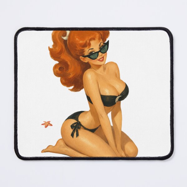 Item preview, Retro Redhead Pinup – Vintage Cartoon Inspired Nerd Art designed and sold by Cosplayvintage.