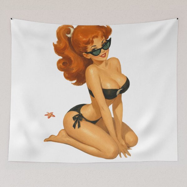 Item preview, Retro Redhead Pinup – Vintage Cartoon Inspired Nerd Art designed and sold by Cosplayvintage.