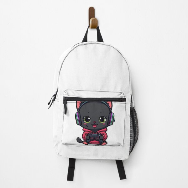 Item preview, Cute Black Gamer Cat in Strawberry Hoodie Kawaii Gaming Sticker designed and sold by Stylestickers55.