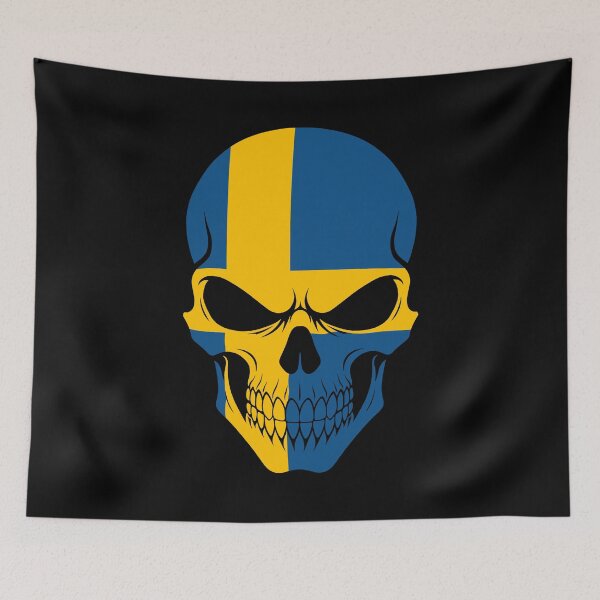 Item preview, Sweden Skull Flag designed and sold by JeffBartels.