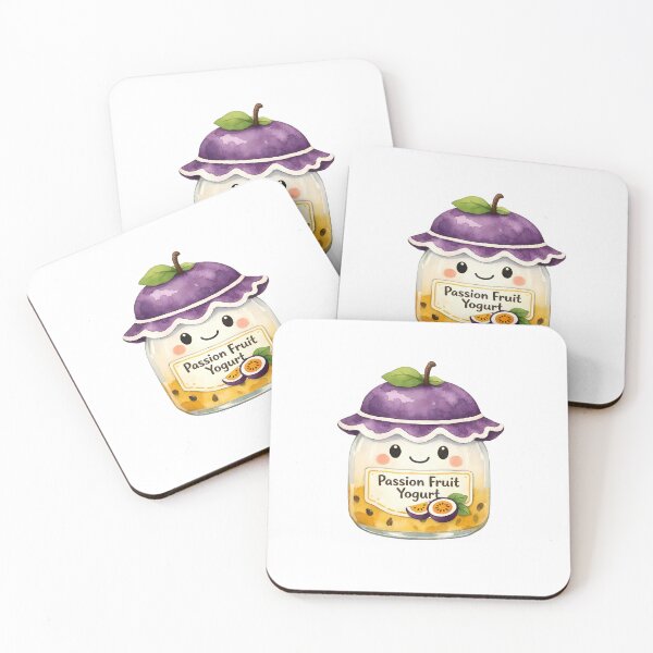 Item preview, Cute Watercolor Passion Fruit Yogurt Jar  designed and sold by silviaol.