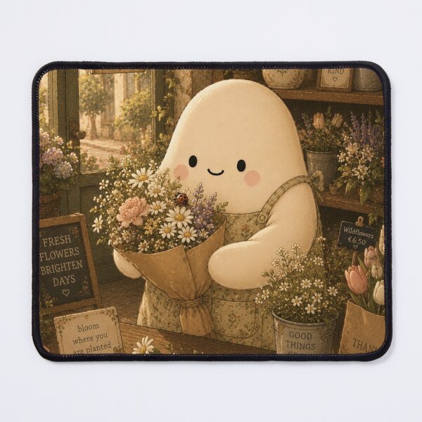 Item preview, Olvi at the Flower Shop | Cozy Florist & Cottagecore Illustration designed and sold by BarelySorted.