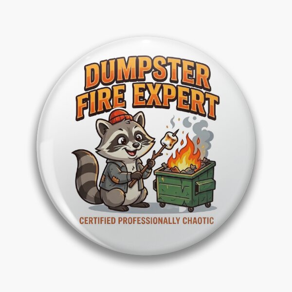 Item preview, Dumpster Fire Expert Funny Raccoon Trash Panda Certified Professionally Chaotic T-Shirt designed and sold by PlumArtDesign.