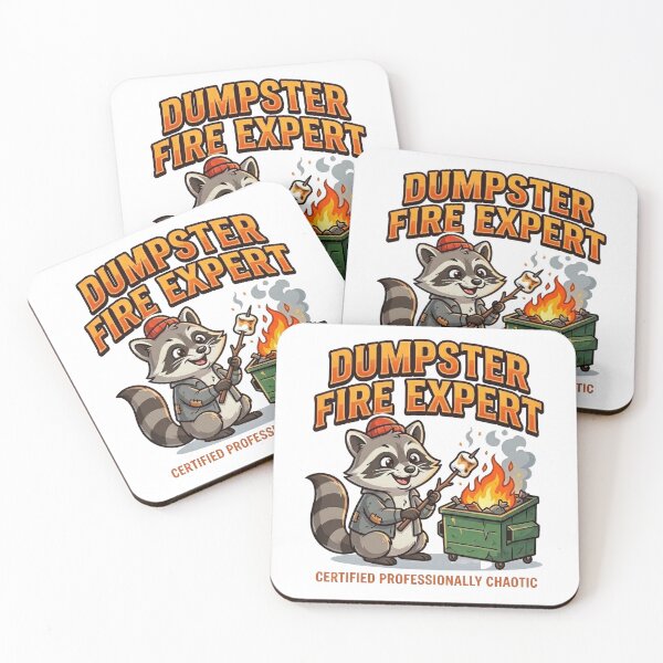 Item preview, Dumpster Fire Expert Funny Raccoon Trash Panda Certified Professionally Chaotic T-Shirt designed and sold by PlumArtDesign.