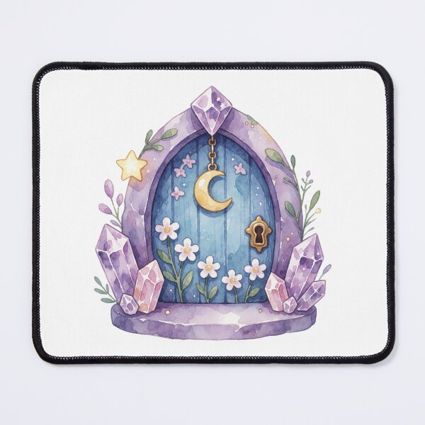 Item preview, Crystal Moon Door Sticker | Celestial Fantasy Decor designed and sold by AillustriaAK.