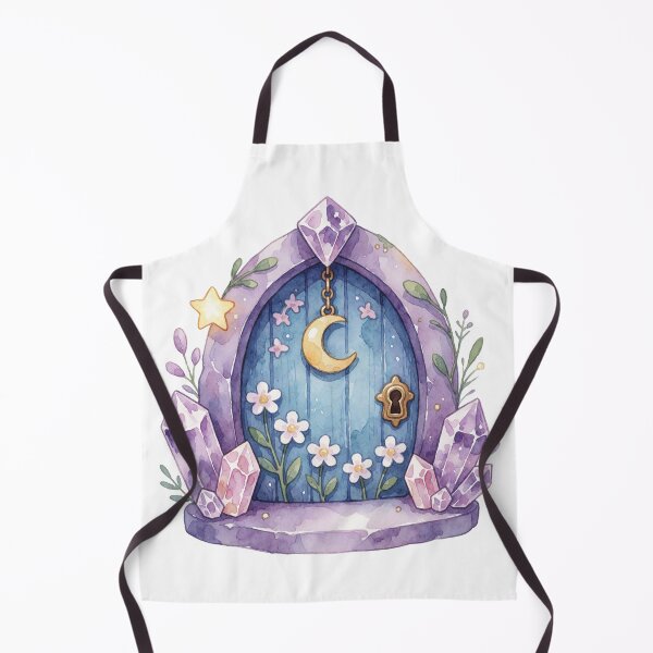 Aperçu de l'œuvre Crystal Moon Door Sticker | Celestial Fantasy Decor créée et vendue par AillustriaAK.