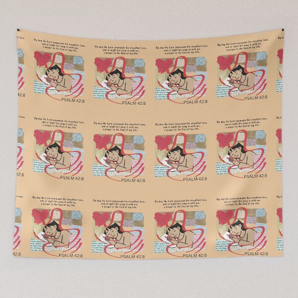 Item preview, Psalm 42v8 Scripture collage graphic design art designed and sold by Boy and Belugee.
