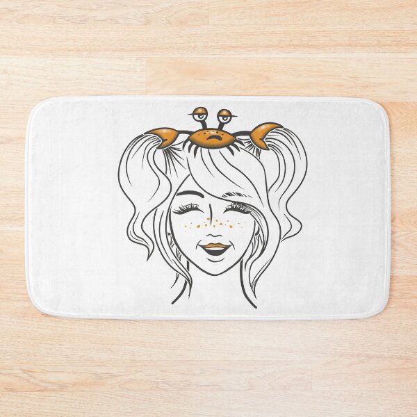 Item preview, Cute Girl Crab Line Art Illustration, Minimal Kawaii Ocean Artwork designed and sold by Samaya-.