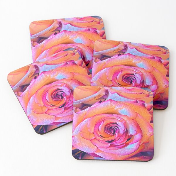 Item preview, Impressionist Sunset Pink and Orange Rose Macro Digital Painting designed and sold by BalkanBloom.