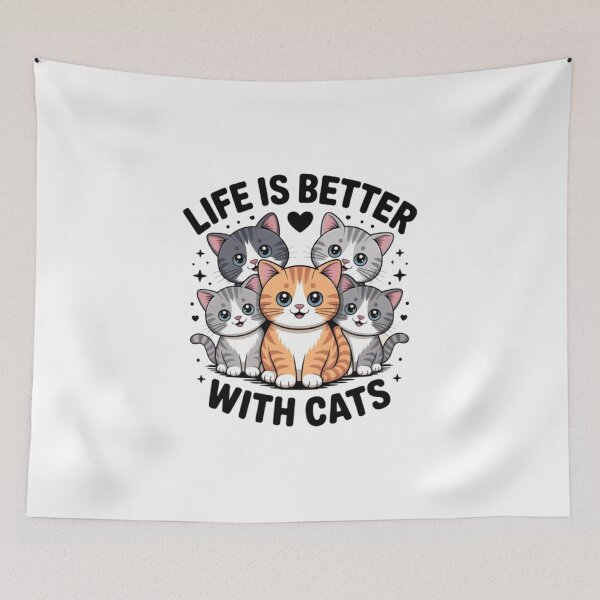 Item preview, Life is better with cats design designed and sold by ARVI'S ART STUDIO.