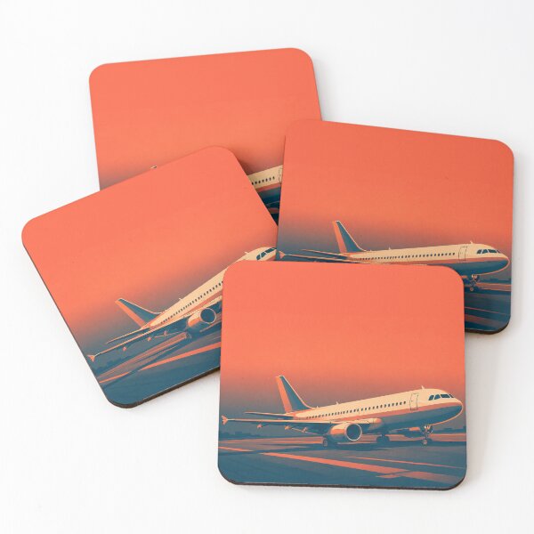 Item preview, Commercial Airliner Sunset Runway Illustration designed and sold by EMairplanes.