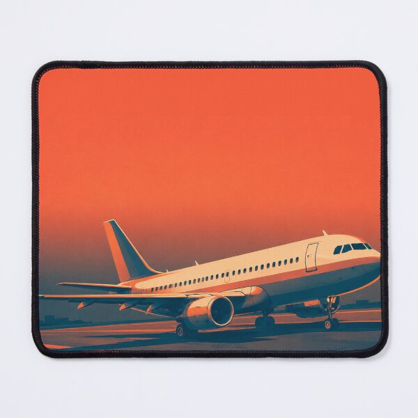 Item preview, Commercial Airliner Sunset Runway Illustration designed and sold by EMairplanes.