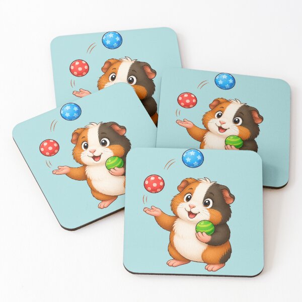 Item preview, Cute Juggling Guinea Pig Juggling Colorful Balls designed and sold by Seculinator.