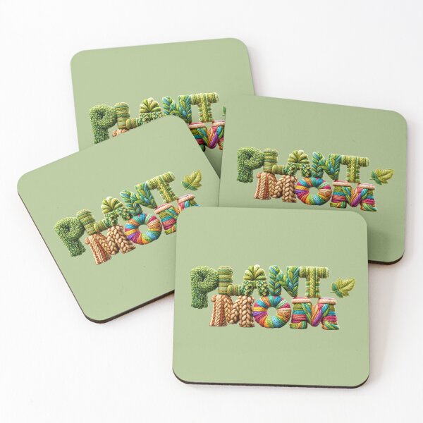 Item preview, Colorful Knitted Plant Mom Typography designed and sold by MegaNovaArt.