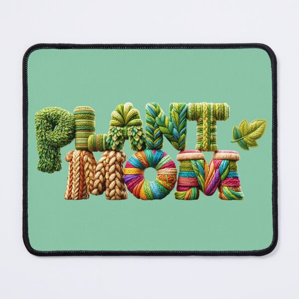 Item preview, Colorful Knitted Plant Mom Typography designed and sold by MegaNovaArt.