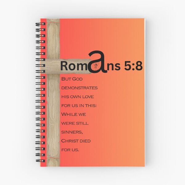 Item preview, Romans 5:8 Scripture graphic design art designed and sold by Boy and Belugee.