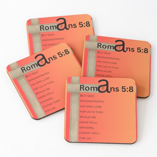 Item preview, Romans 5:8 Scripture graphic design art designed and sold by Boy and Belugee.